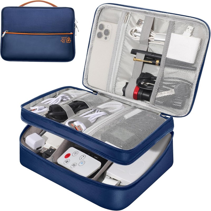 CILLA Electronic Organizer Travel Case, Travel Cord Organizer Case Portable Waterproof Cable Organizer Bag for Charger, Cord, USB, Power Bank, Earphone - Image 1